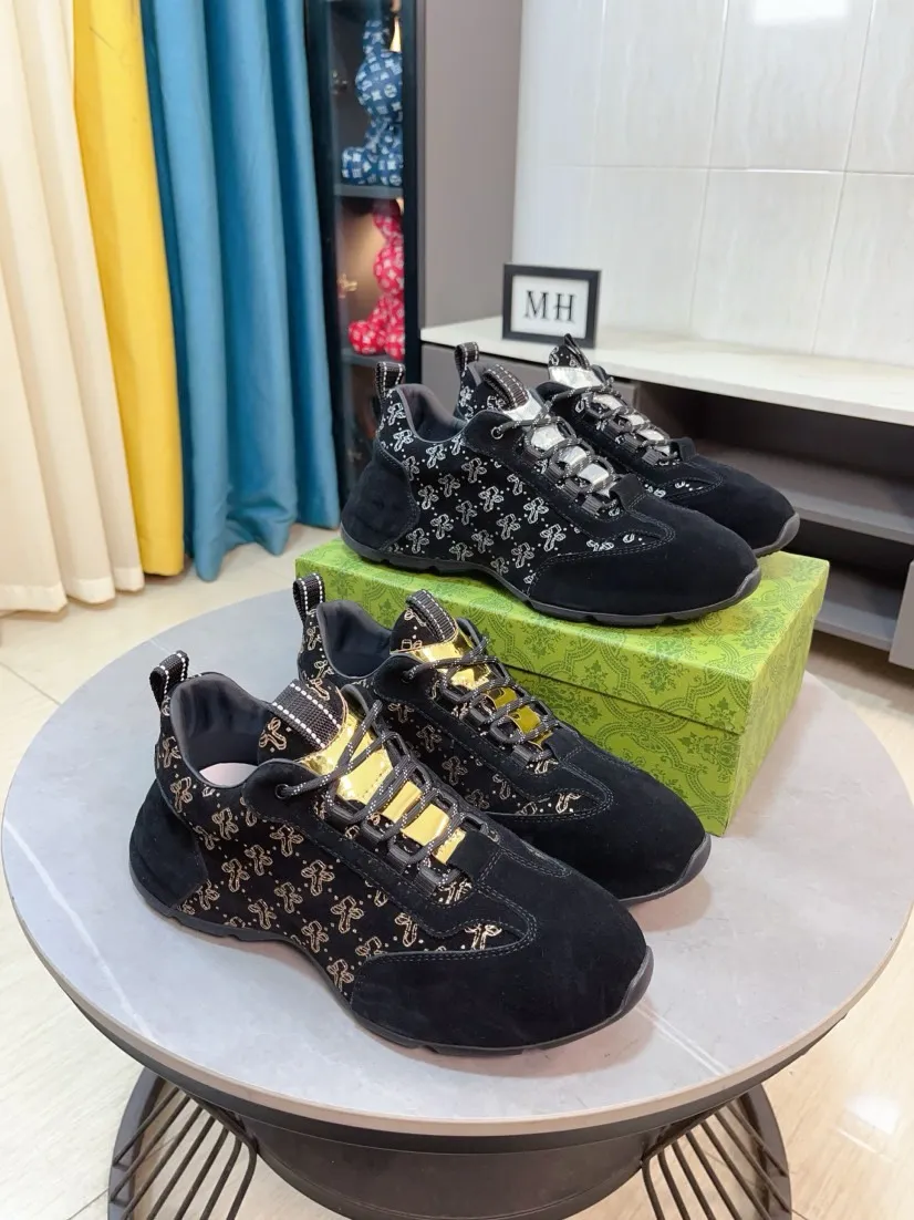 Men's shoes 💰560🌹🌹【GUCCI】pop-top casual sneakers with daddy outsole, breathable and comfortable, easy to walk, a versatile style for trendy men, upper with cowhide edged outsole design➕genuine leather lining➕Gucci's popular original outsole, sports and running style, super comfortable. Code number 38-44